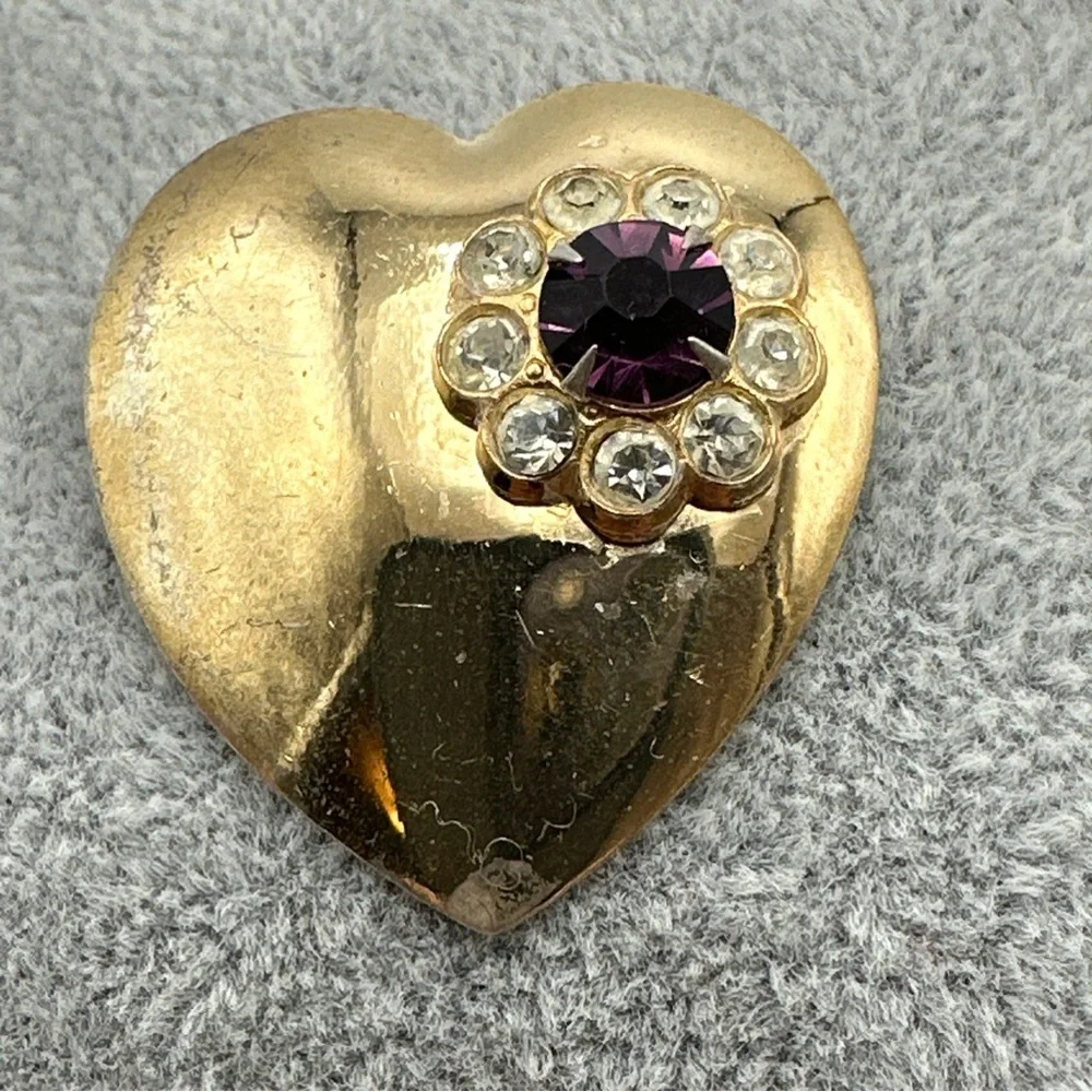 Rose Gold Plated Over Sterling Silver Coro Heart Brooches #365‎